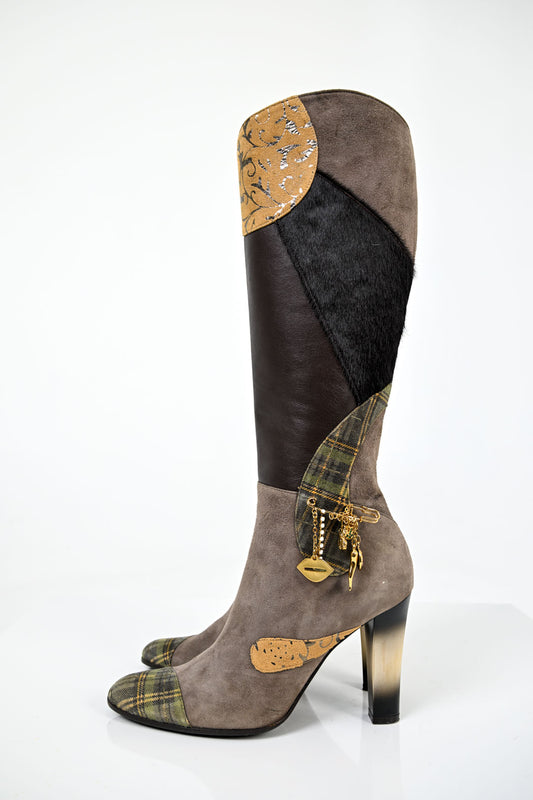 Mixed Media Charm Boots (38)
