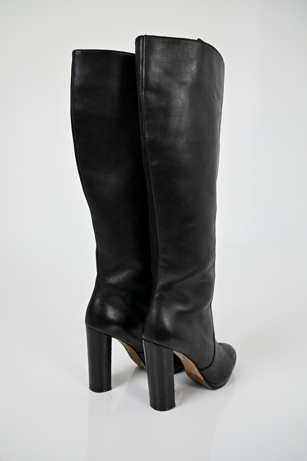 Raven Leather Pull-On Boots (40)