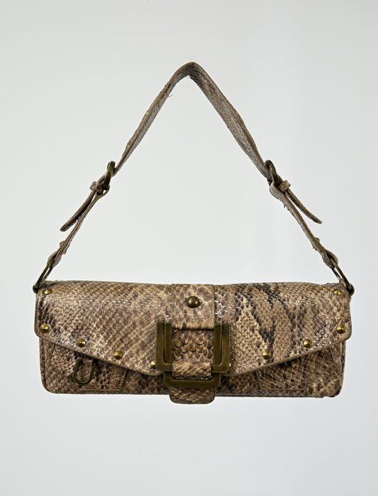 Taupe Snake Leather Purse