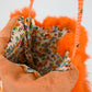 Tangerine Rabbit Fur Purse