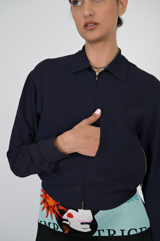 Jean Paul Gaultier Navy Zip Jacket