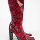 Hibiscus Leather Serpentine Boots (37)
