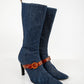 Denim Buckle Boots (37.5)