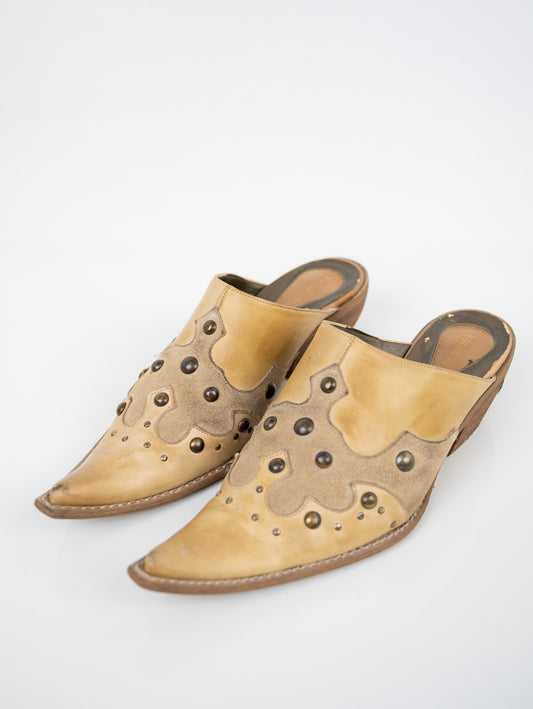 Tawny Leather Mules (38)