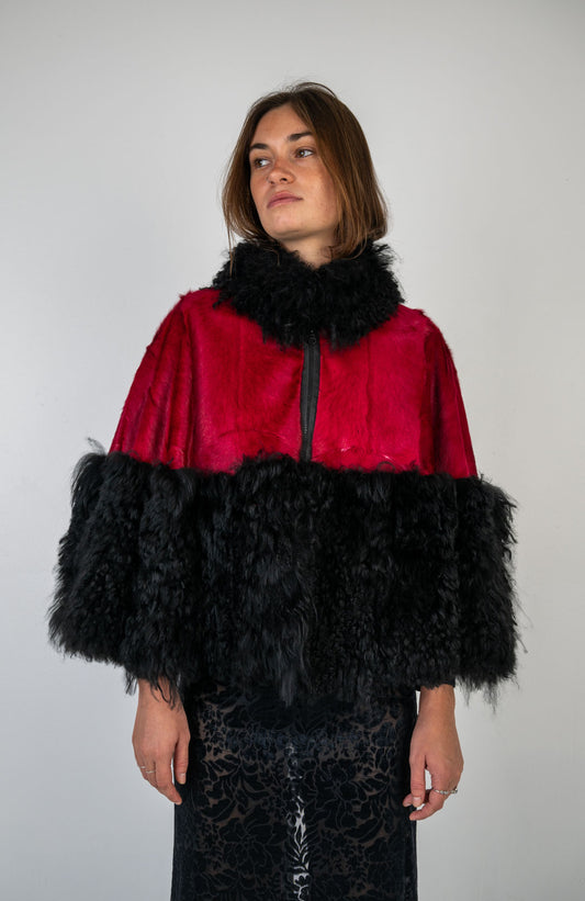 Raspberry Pony Hair Cape