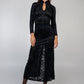 Black Velvet Mandarin Collar Dress
