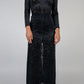 Black Velvet Mandarin Collar Dress