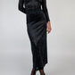 Black Velvet Mandarin Collar Dress