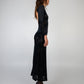 Black Velvet Mandarin Collar Dress