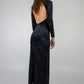 Black Velvet Mandarin Collar Dress