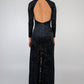 Black Velvet Mandarin Collar Dress