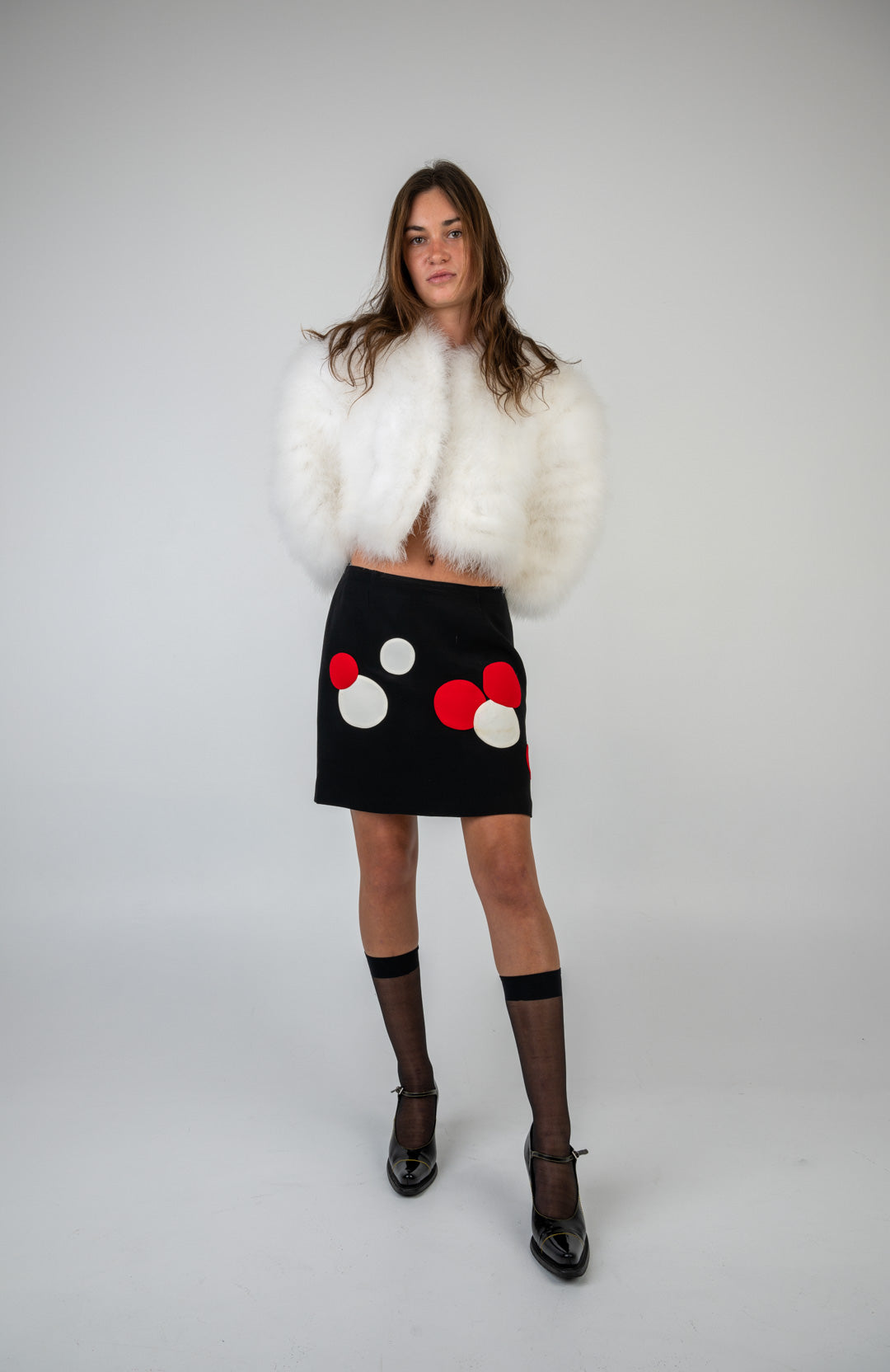 Marabou Feather Cropped Jacket