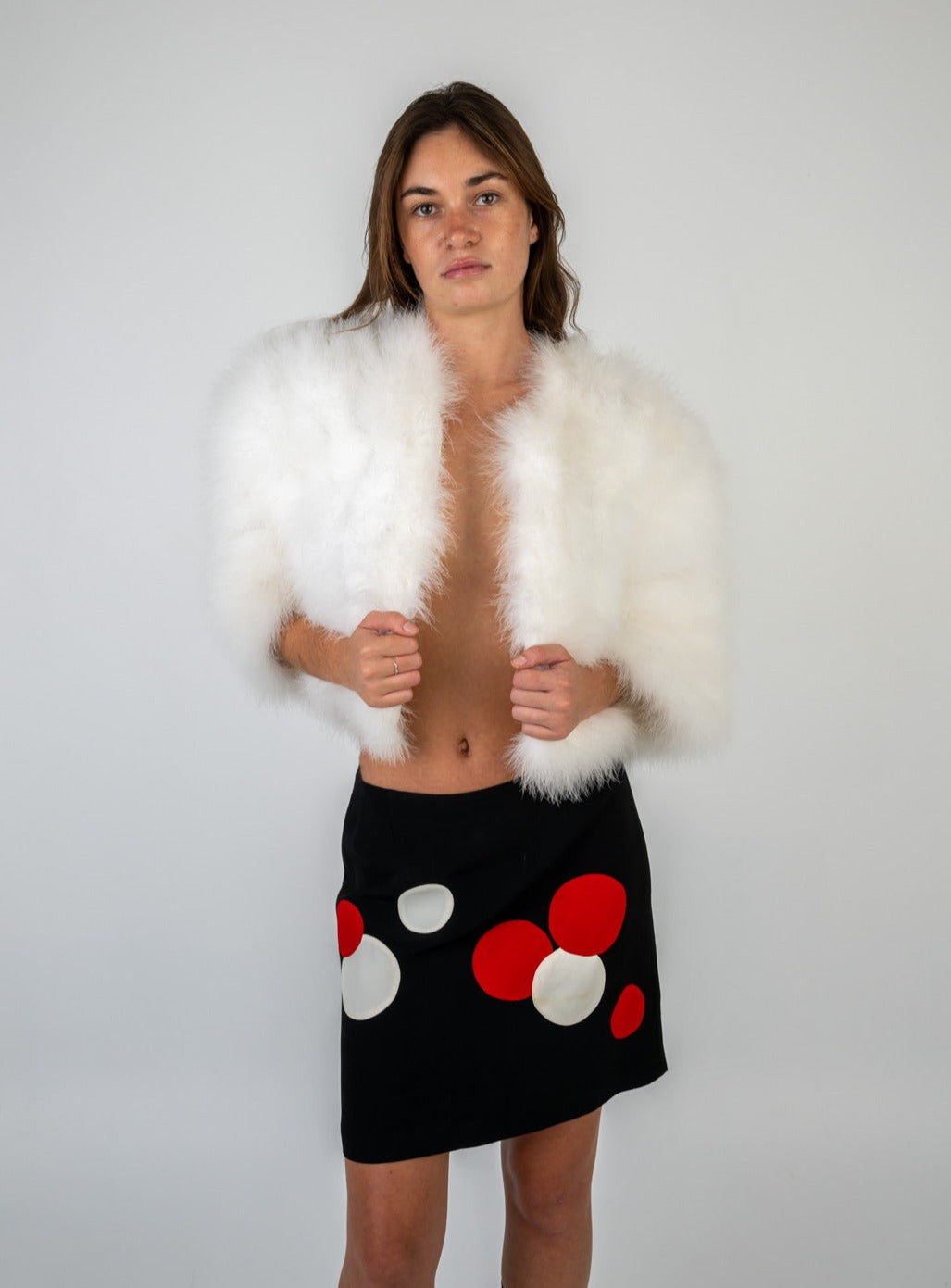 Marabou Feather Cropped Jacket