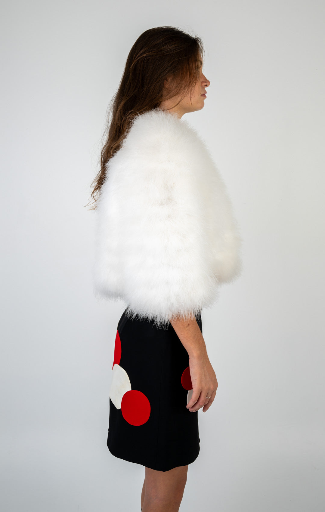 Marabou Feather Cropped Jacket