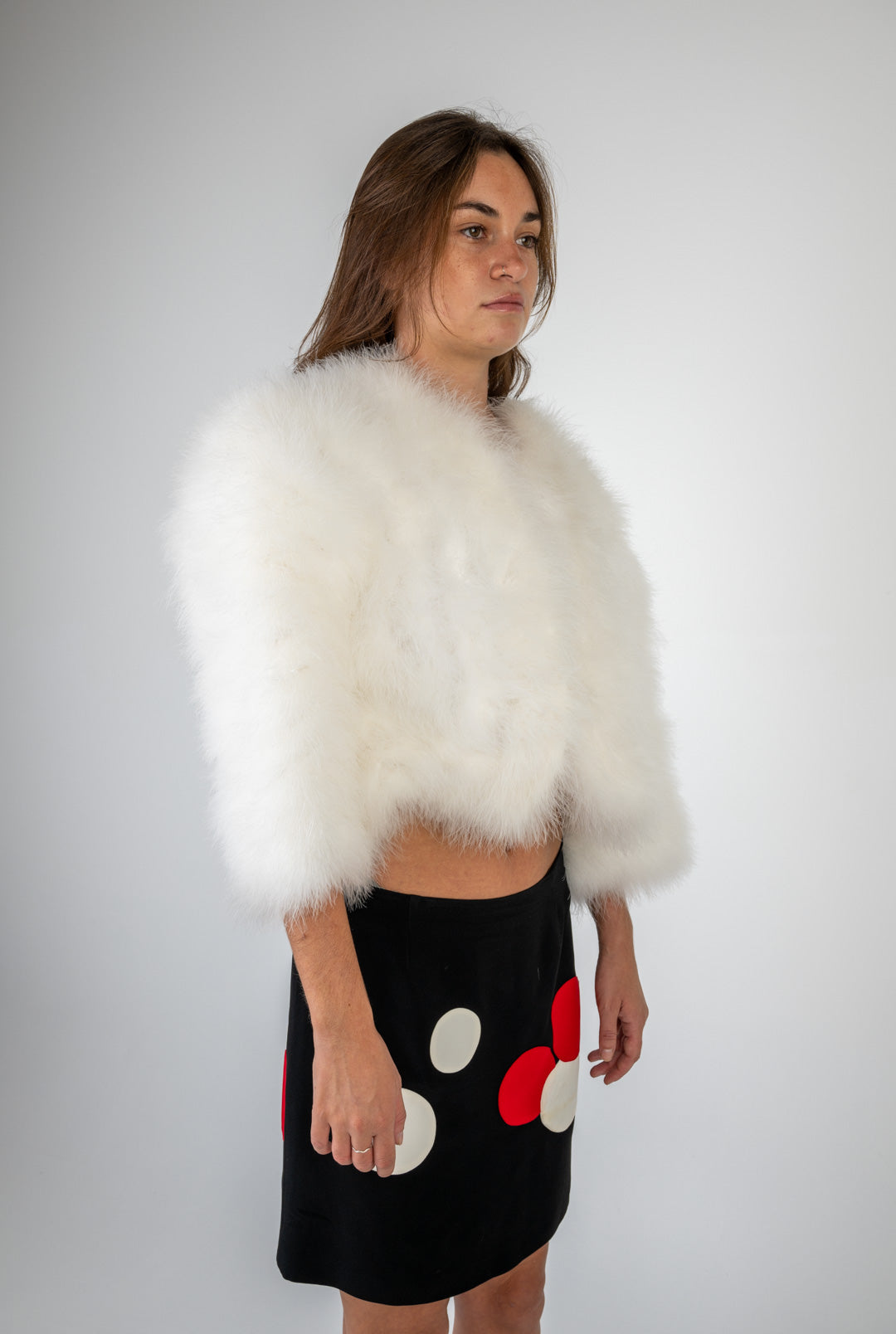 Marabou Feather Cropped Jacket