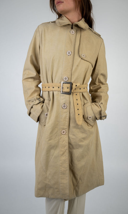 Oat Leather Trench Coat