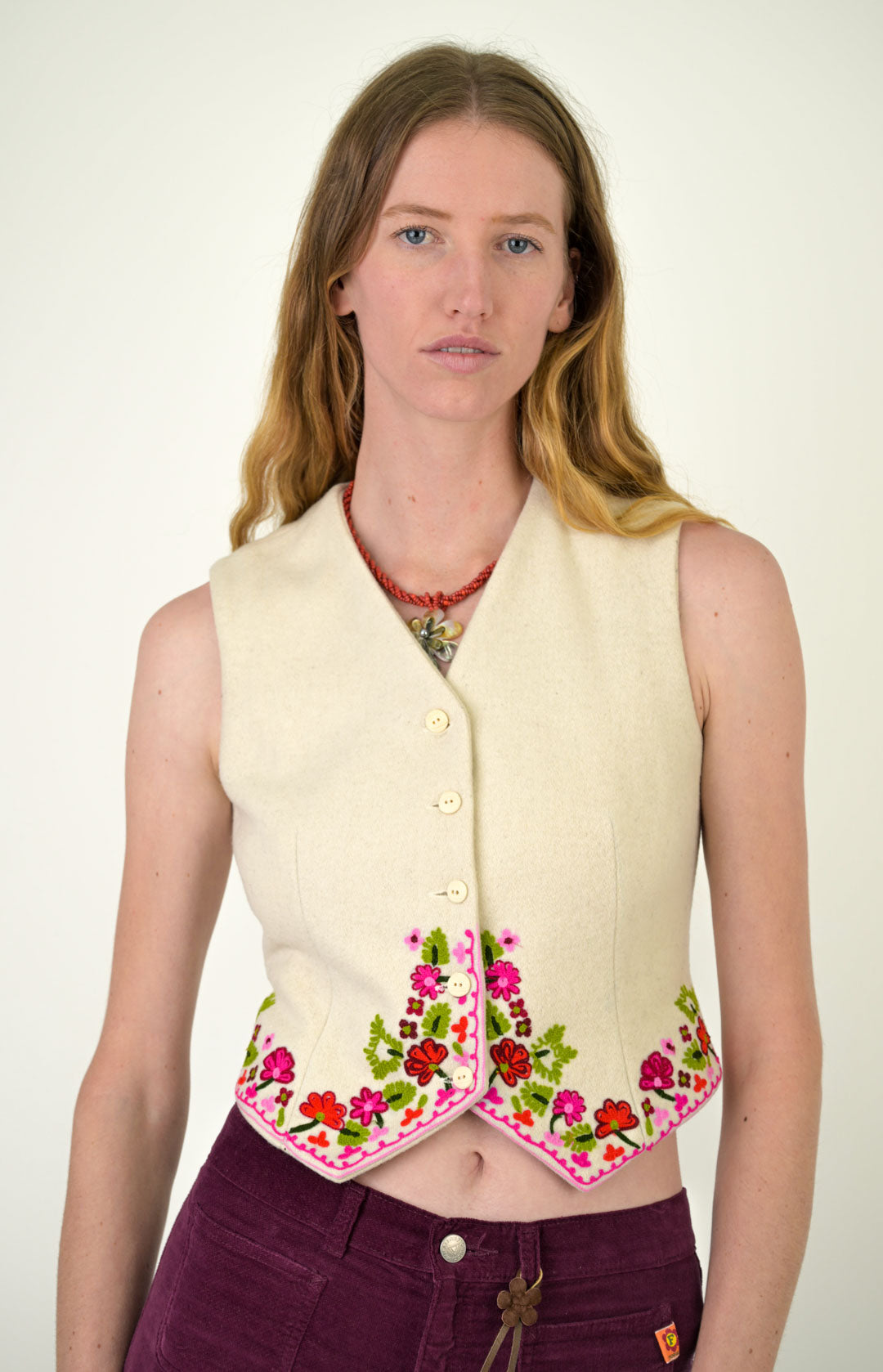 Embroidered Wool Vest