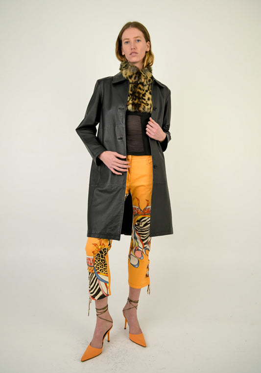 Sable Leather Panel Coat