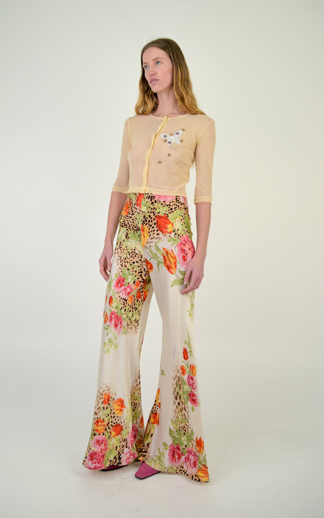 Roberto Cavalli Silk Palazzo Pants