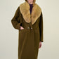 Fox Fur Olive Wool Coat