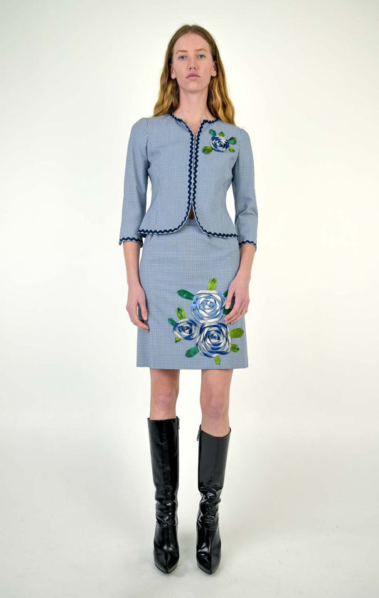 Moschino Wool Picnic Skirt Suit
