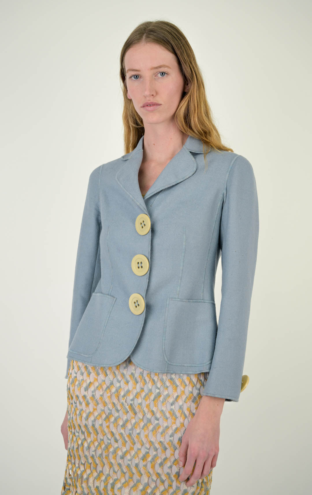 Moschino Jumbo Button Wool Blazer