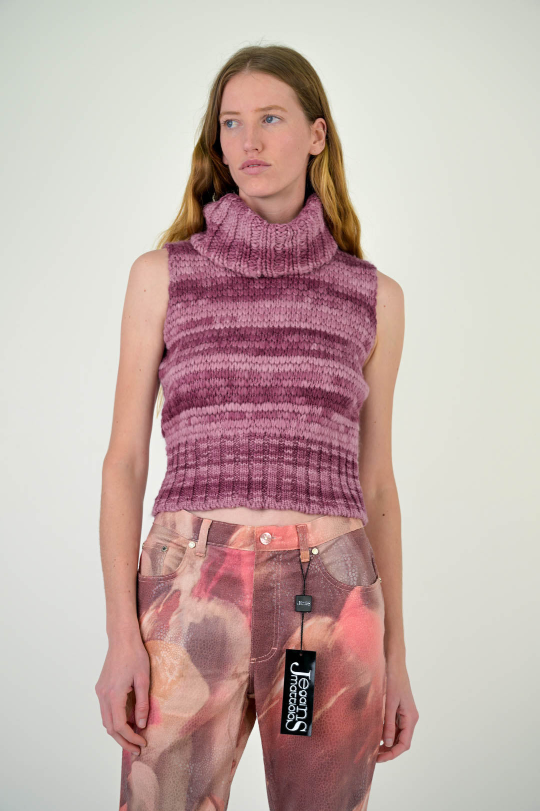 Mauve Wool Sleeveless Knit