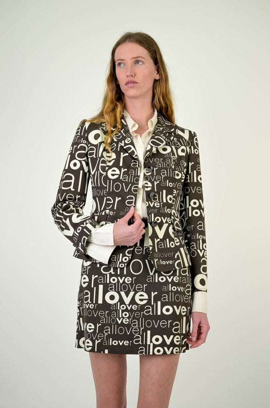 Moschino "Love All Over" Skirt Suit