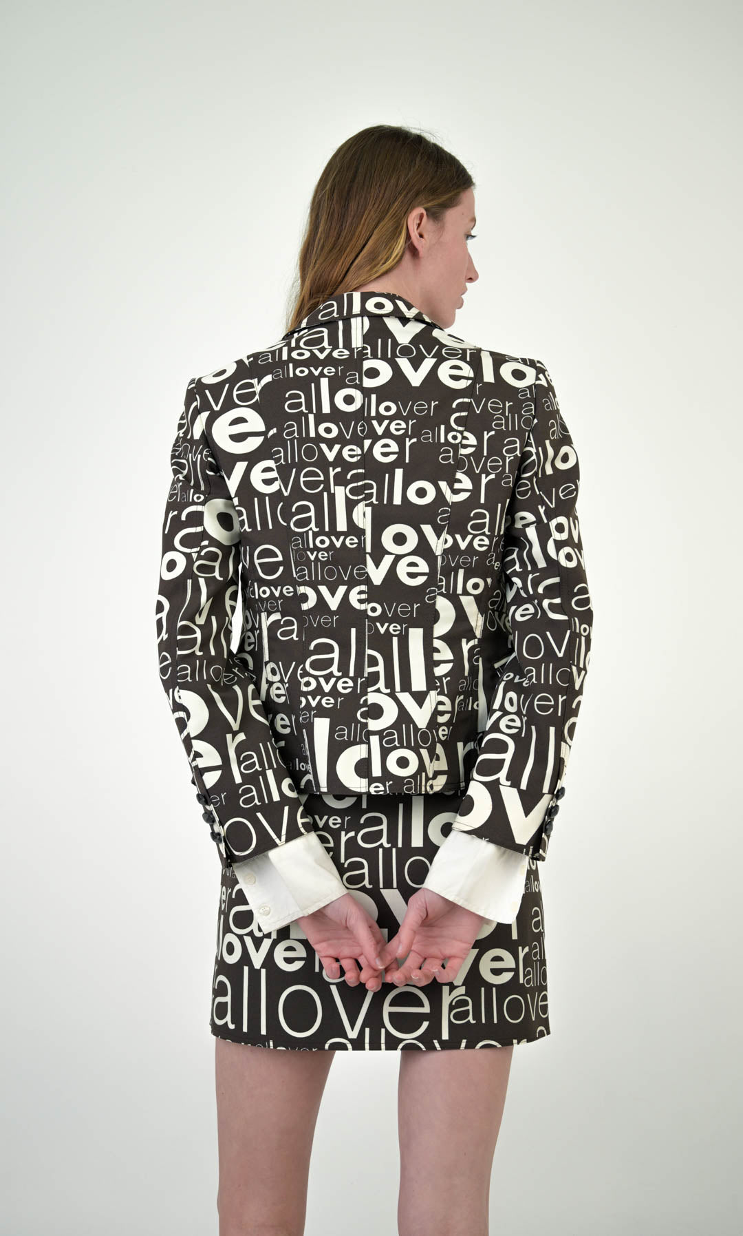 Moschino "Love All Over" Skirt Suit