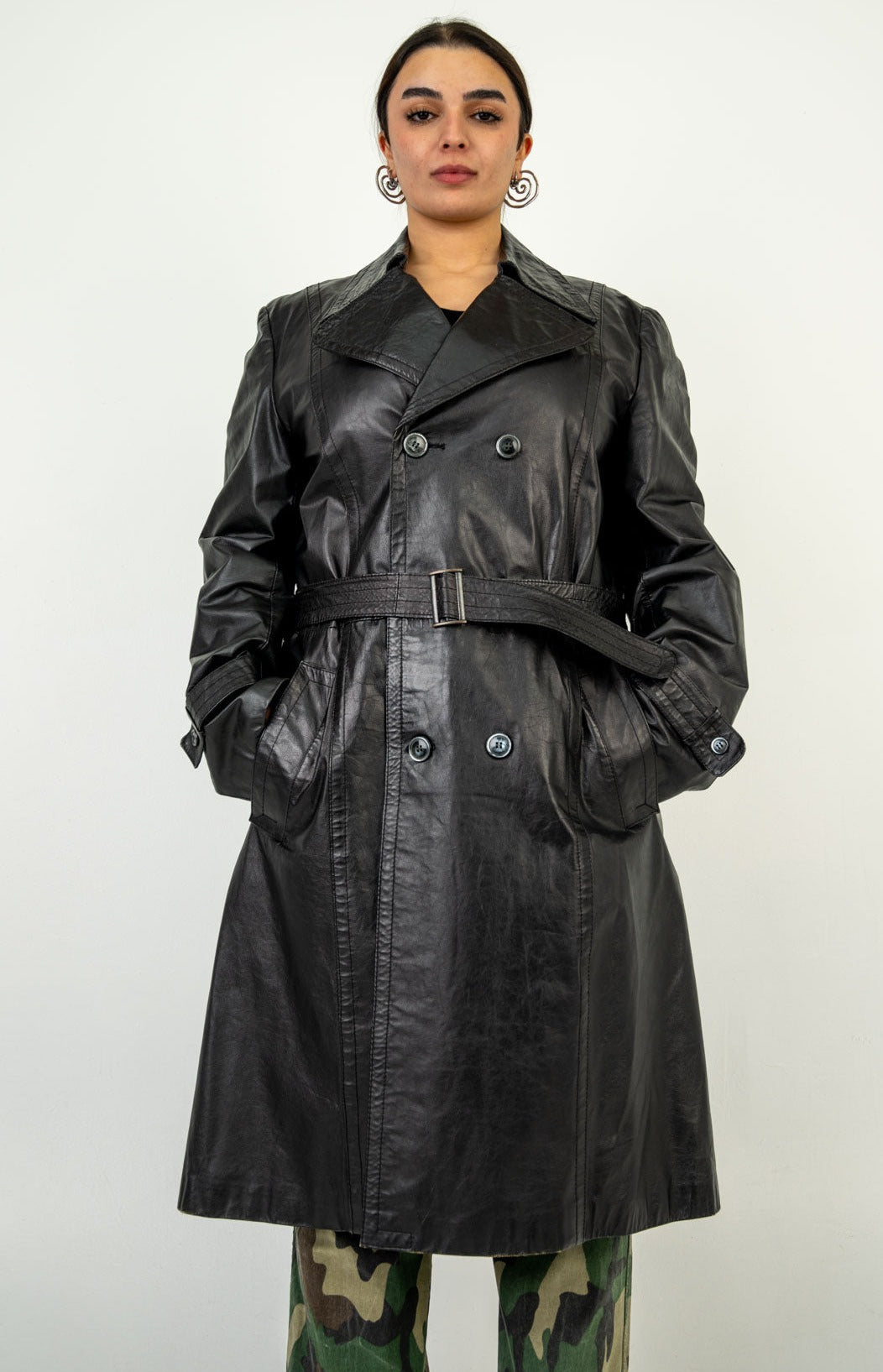 Charred Leather Trench