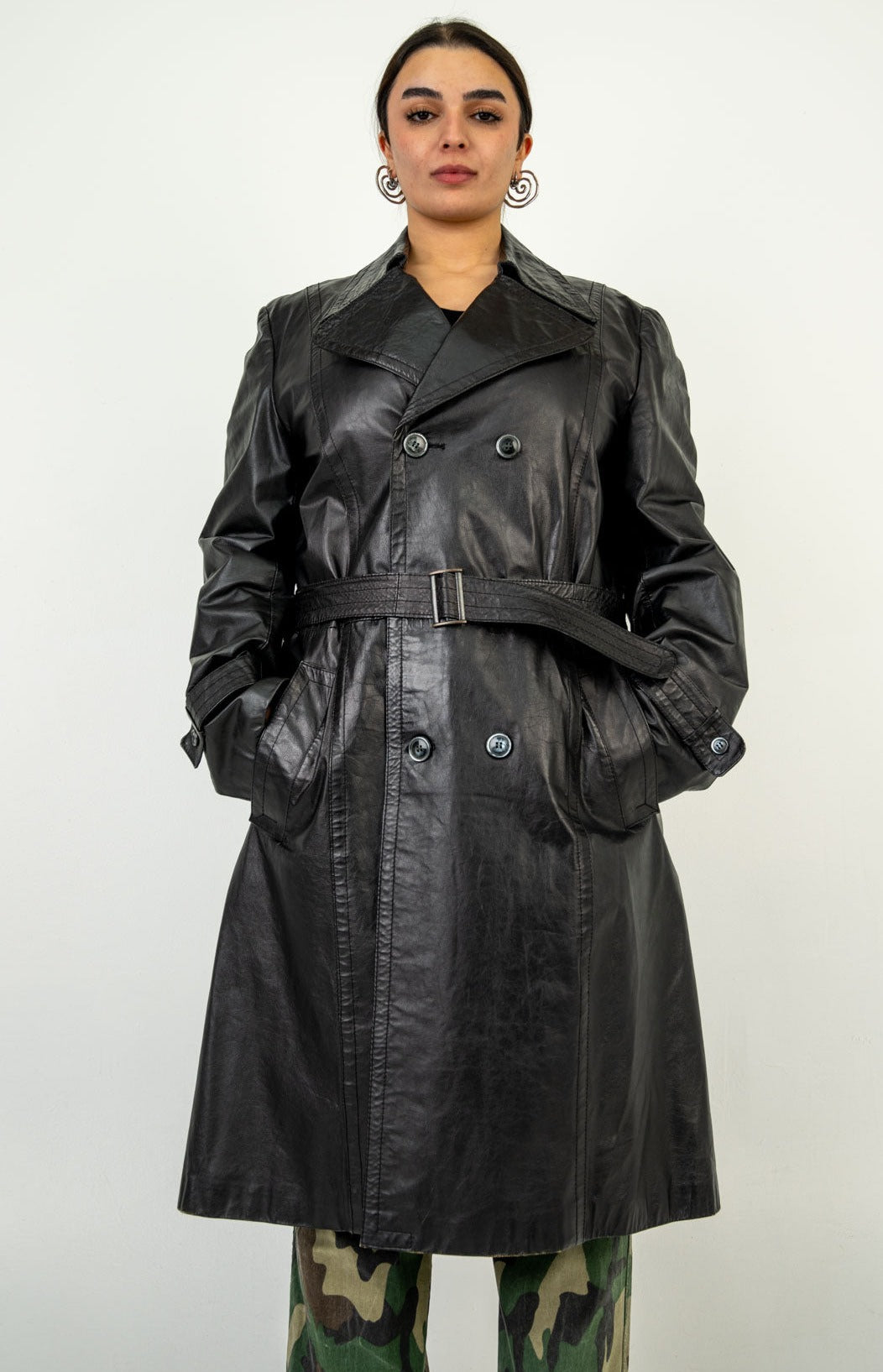 Charred Leather Trench – Magda Violet