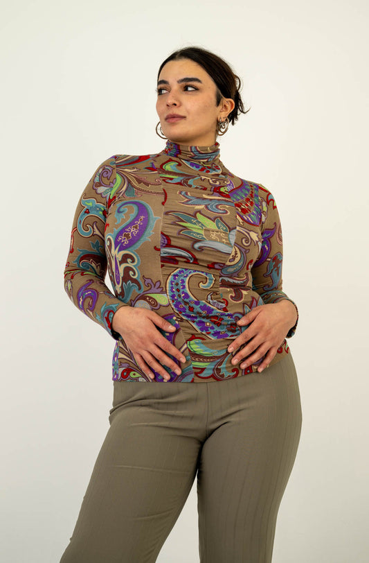 Etro Paisley Turtleneck Top