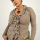 Taupe Ruffle Top
