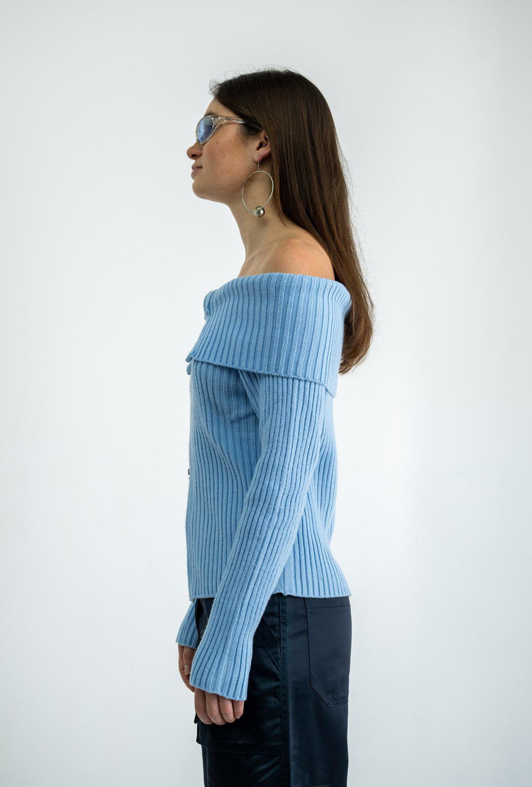 Sky Blue Shoulder Knit