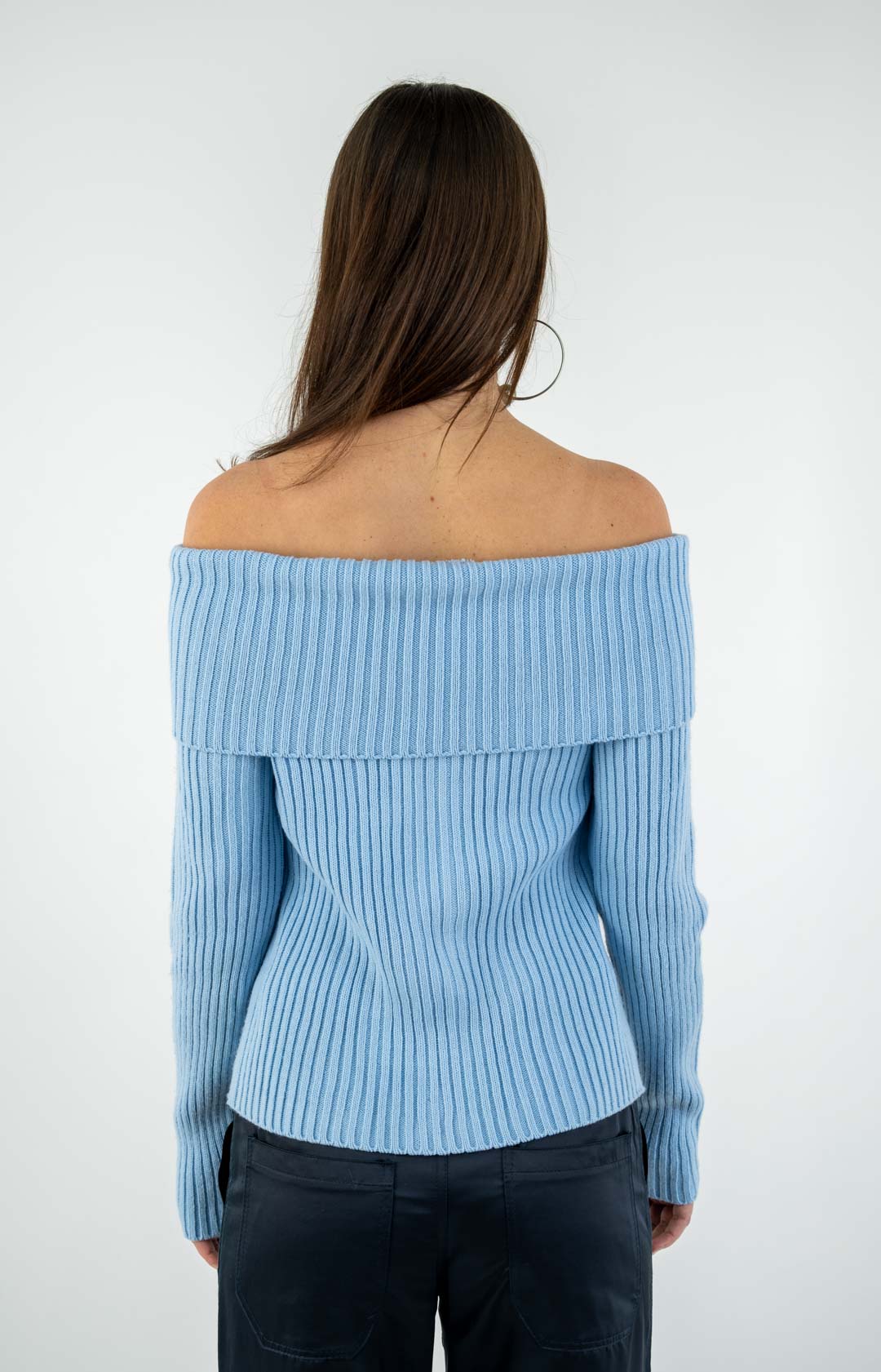 Sky Blue Shoulder Knit