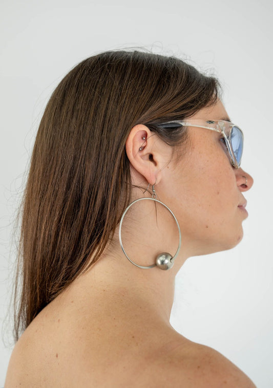 Silver Bauble Hoops