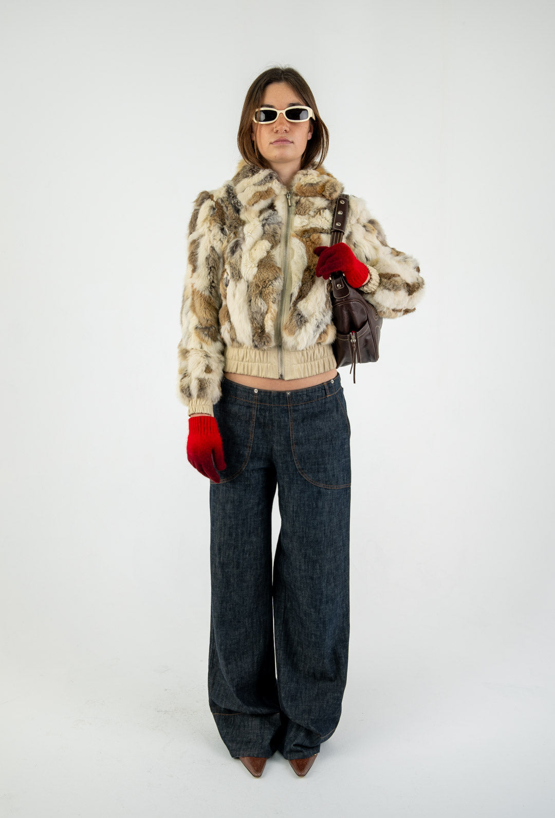 Oat Rabbit Fur Jacket