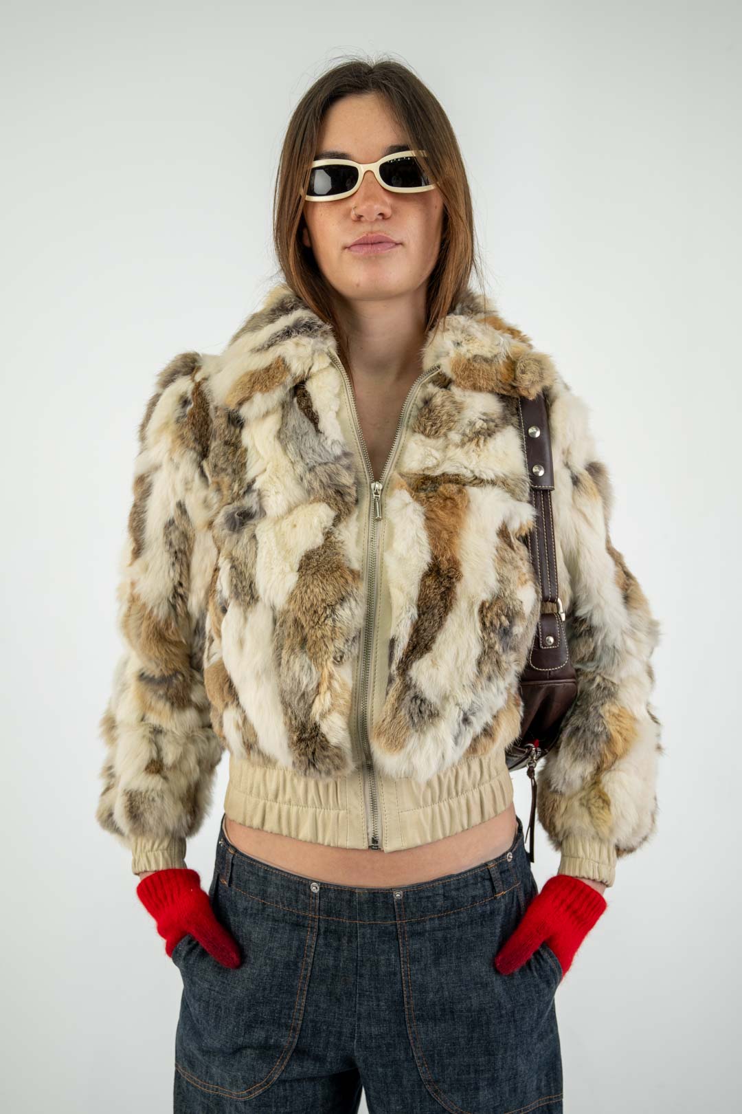 Oat Rabbit Fur Jacket