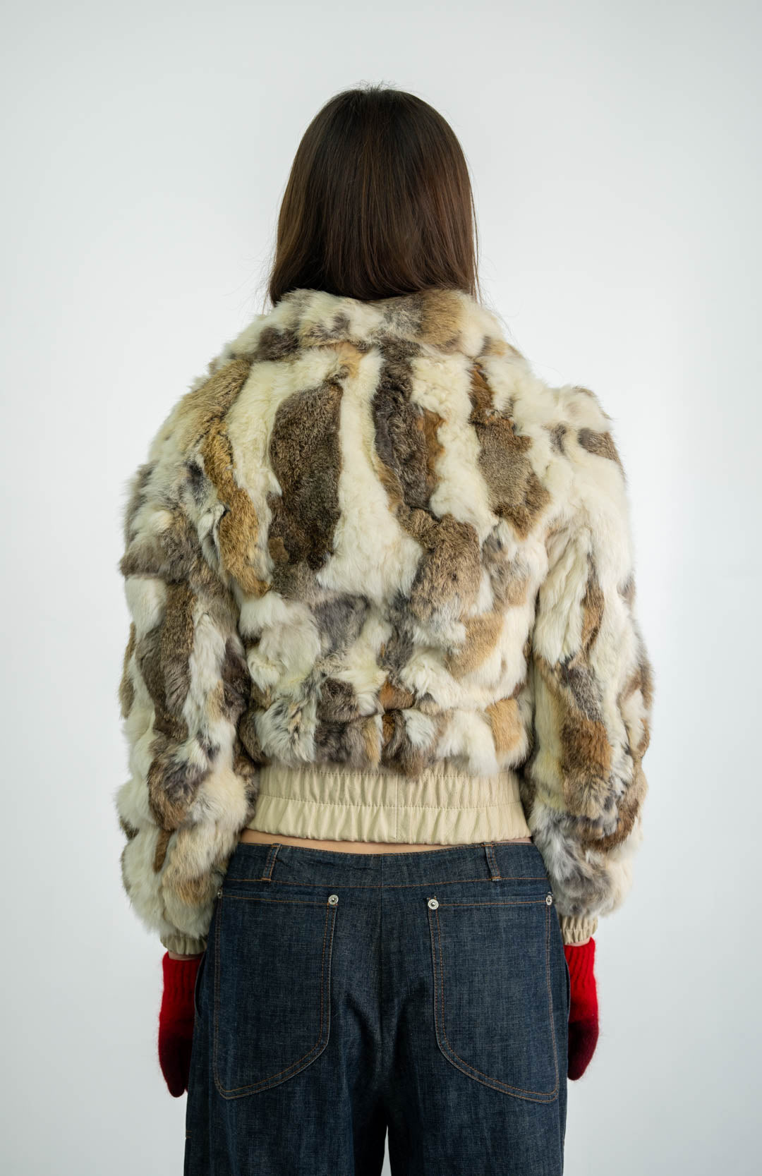 Oat Rabbit Fur Jacket