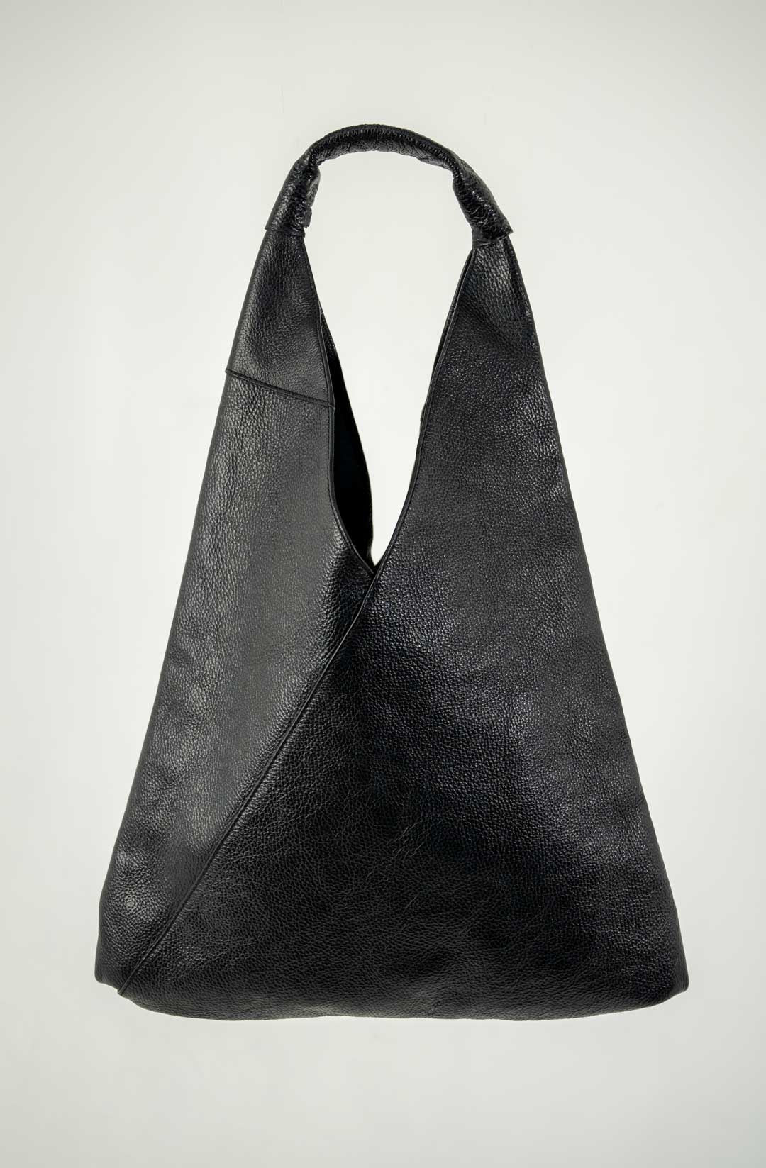 Noir Leather Pyramid Purse