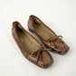 Coffee Snakeskin Ballet Flats (40)