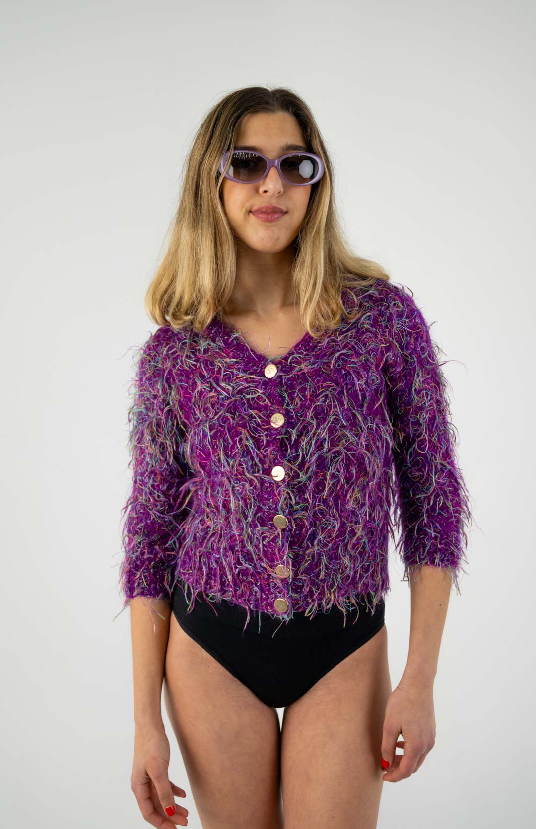 Valentino Iris Fuzz Cardigan