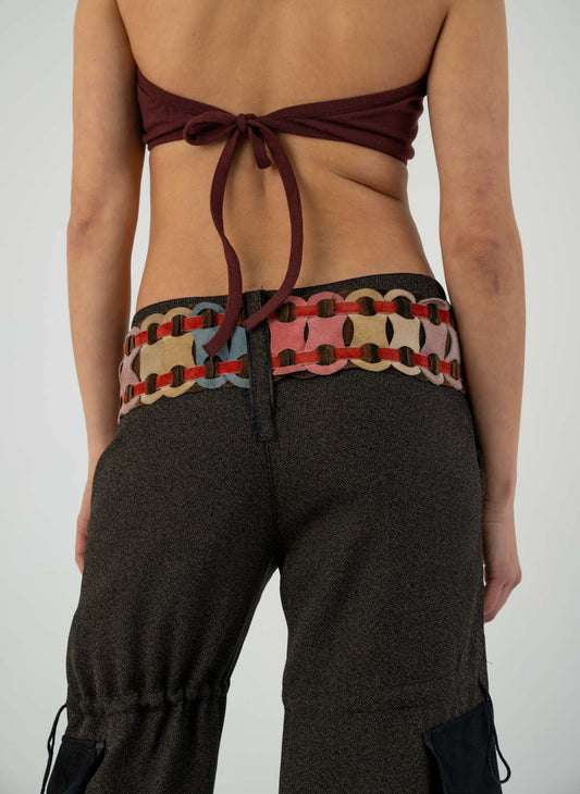 Woven Multicolor Leather Belt