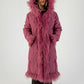 Rose Mongolian Lamb Trim Coat