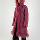 Rose Mongolian Lamb Trim Coat