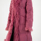 Rose Mongolian Lamb Trim Coat