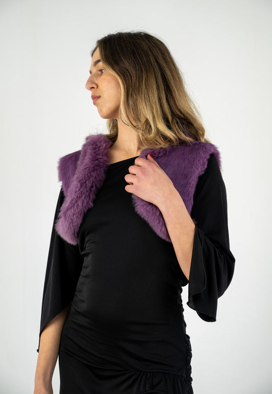 Lilac Rabbit Fur Shrug
