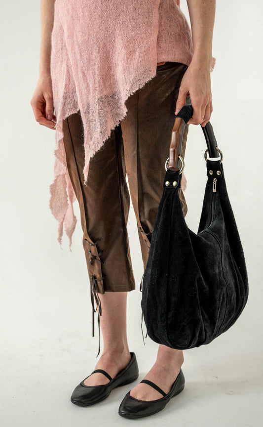 Wooden Suede Purse