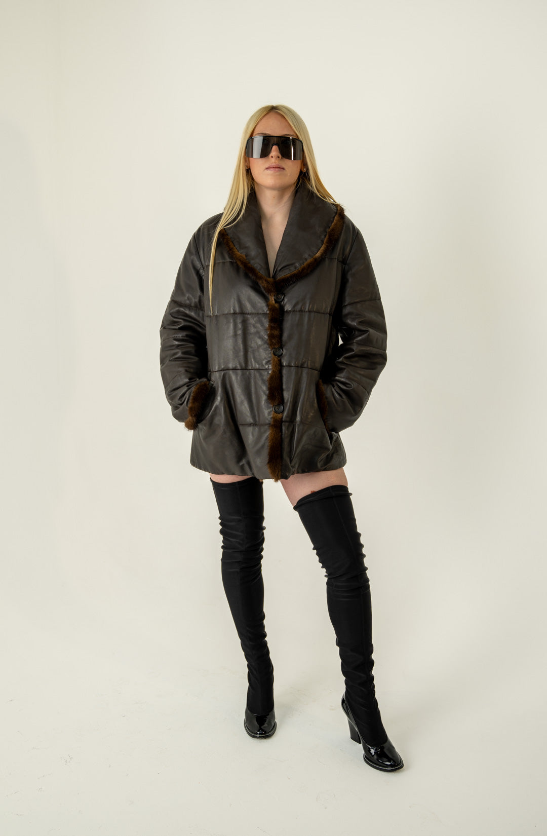 Nocciola Mink Leather Jacket