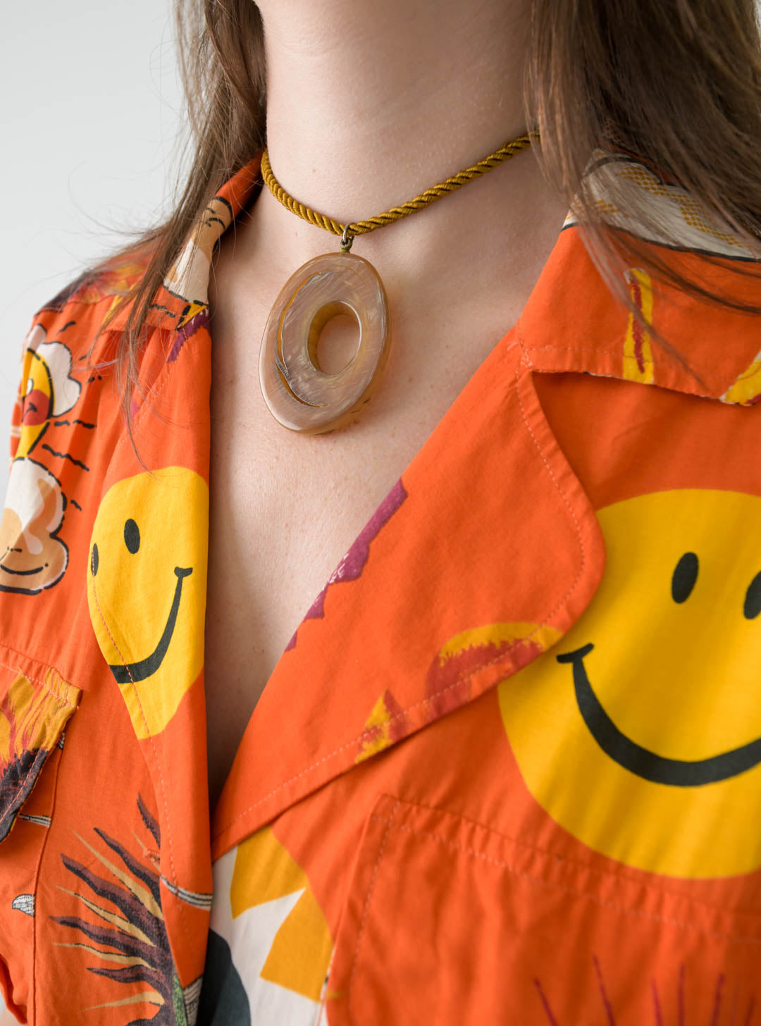 Amber Oval Pendant Necklace
